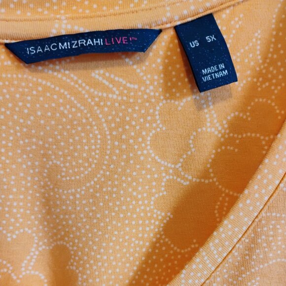 Isaac Mizrahi Melon Print V-Neck Cotton&Modal Tee 3/4 Sleeve-5X- EUC - Picture 3 of 5